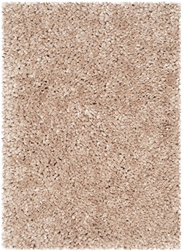 SAFAVIEH Zottelig Teppich für Wohnzimmer, Esszimmer, Schlafzimmer - Popcorn Shag Collection, Hoher Flor, Beige, 91 X 152 cm von Safavieh