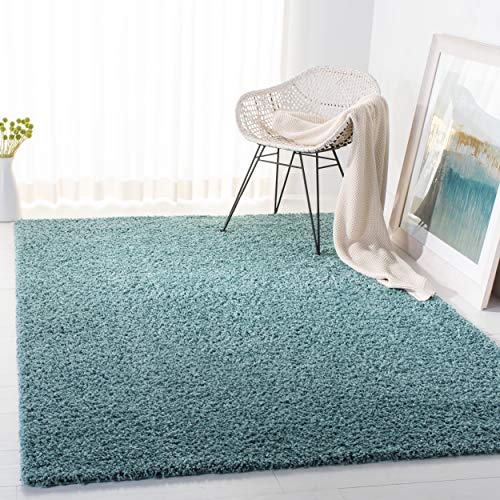 SAFAVIEH Zottelig Teppich für Wohnzimmer, Esszimmer, Schlafzimmer - Primo Shag Collection, Hoher Flor, Aqua, 122 X 183 cm von Safavieh