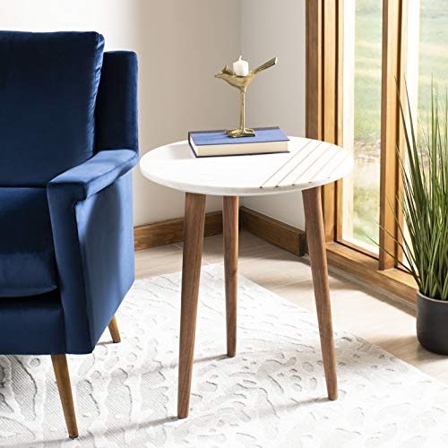 SAFAVIEH Modern Accent Table with Wooden , in White and Brown, 52 X 52 X 58.42 von Safavieh