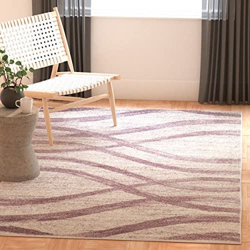 SAFAVIEH Distressed Teppich für Wohnzimmer, Esszimmer, Schlafzimmer - Adirondack Collection, Kurzer Flor, Creme und Lila, 91 X 152 cm von Safavieh