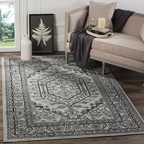 SAFAVIEH Traditionell Teppich für Wohnzimmer, Esszimmer, Schlafzimmer - Adirondack Collection, Kurzer Flor, Silber und Schwarz, 183 X 274 cm von Safavieh