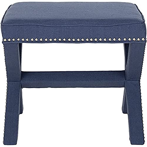 SAFAVIEH Gepolstert Hocker, Marineblau, 55 X 55 X 50 von Safavieh