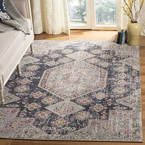 SAFAVIEH Hell und modern Drinnen & Draussen - Montage Collection, Kurzer Flor, Schwarz und Multi, 91 X 152 cm von Safavieh