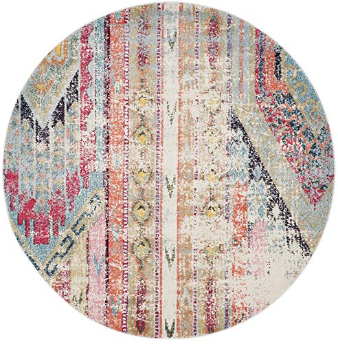 SAFAVIEH Boho Chic Teppich für Wohnzimmer, Esszimmer, Schlafzimmer - Monaco Collection, Kurzer Flor, Multi, 201 X 201 cm von Safavieh