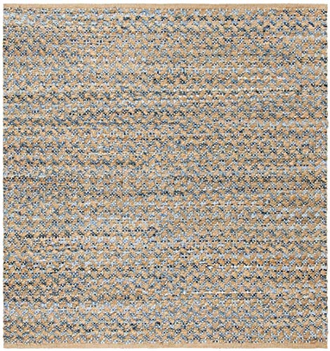 Safavieh Boho Teppich für Wohnzimmer, Esszimmer, Schlafzimmer - Cape Cod Collection, Kurzer Flor, Beige, 182 x 182 cm von Safavieh