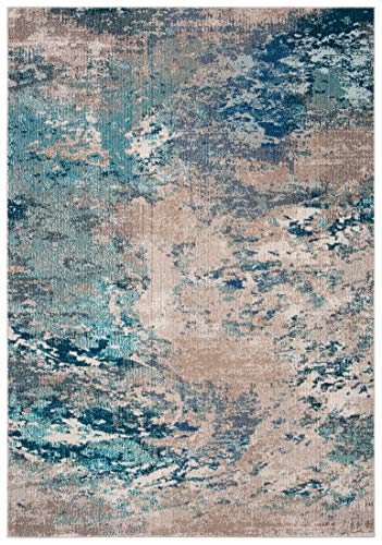 Safavieh Boho Teppich für Wohnzimmer, Esszimmer, Schlafzimmer - Madison Collection, Kurzer Flor, Blau und Grau, 61 X 91 cm Safavieh Boho Teppich für Wohnzimmer, Esszimmer, Schlafzimmer - Madison Collection, Kurzer Flor, Blau und Grau, 61 X 91 cm von Safavieh