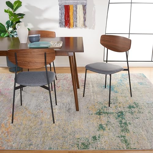 Safavieh Boho Teppich für Wohnzimmer, Esszimmer, Schlafzimmer - Madison Collection, Kurzer Flor, Grau und Gold, 274 X 366 cm von Safavieh