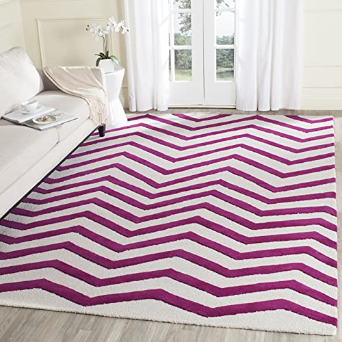 SAFAVIEH Zeitgenössische Teppich für Wohnzimmer, Esszimmer, Schlafzimmer - Cambridge Collection, Kurzer Flor, Elfenbein und Fuchsia, 122 X 183 cm SAFAVIEH Zeitgenössische Teppich für Wohnzimmer, Esszimmer, Schlafzimmer - Cambridge Collection, Kurzer Flor, Elfenbein und Fuchsia, 122 X 183 cm von Safavieh