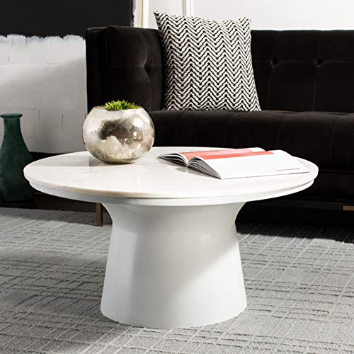 SAFAVIEH Modern Accent Table with Iron Legs, in White and White, 77 X 77 X 36.83 von Safavieh