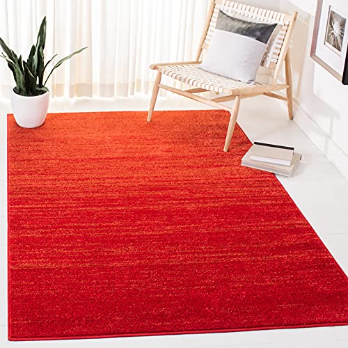 Safavieh Collezione Modern Ombre Teppich für Wohnzimmer, Esszimmer, Schlafzimmer-Adirondack Collection, Kurzer Flor, Rot und Grau, 183 X 274 cm, Polypropylen (PP) von Safavieh