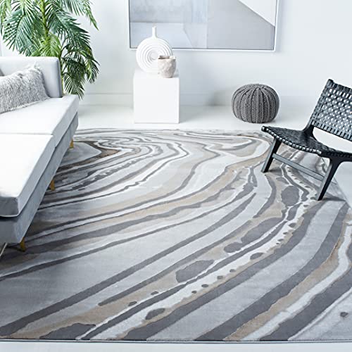 Safavieh Craft Collection CFT843D Modern Abstract Non-Shedding Stain Resistant Living Room Bedroom Area Rug, 9' x 12', Gold / Grey von Safavieh