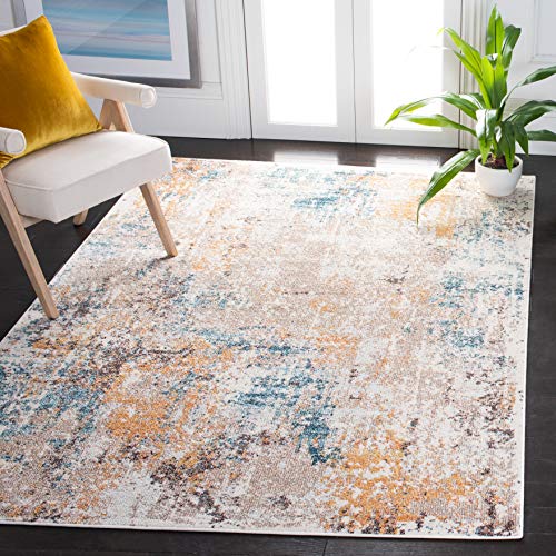 Safavieh Crystal Collection CRS319A Modern Abstract Area Rug, 5'5" x 7'7", Ivory / Yellow von Safavieh