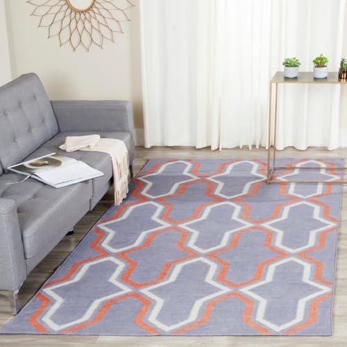 SAFAVIEH Zeitgenössische Teppich für Wohnzimmer, Esszimmer, Schlafzimmer - Dhurrie Collection, Kurzer Flor, Lila und Multi, 152 X 244 cm SAFAVIEH Zeitgenössische Teppich für Wohnzimmer, Esszimmer, Schlafzimmer - Dhurrie Collection, Kurzer Flor, Lila und Multi, 152 X 244 cm von Safavieh