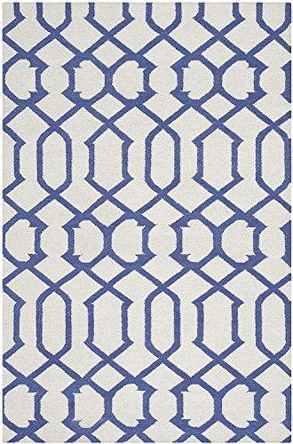 SAFAVIEH Zeitgenössische Teppich für Wohnzimmer, Esszimmer, Schlafzimmer - Dhurrie Collection, Kurzer Flor, Elfenbein und Lila, 122 X 183 cm SAFAVIEH Zeitgenössische Teppich für Wohnzimmer, Esszimmer, Schlafzimmer - Dhurrie Collection, Kurzer Flor, Elfenbein und Lila, 122 X 183 cm von Safavieh