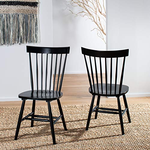 SAFAVIEH 2er Set Hölzernes Esszimmerstühle, Schwarz, 55 X 50 X 90 von Safavieh