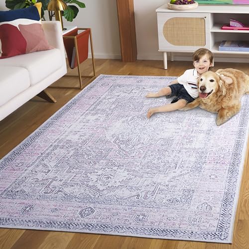 Safavieh Distressed Teppich für Maschinenwaschbar und rutschfest - Ideal für stark frequentierte Bereiche - Arizona Collection, Kurzer Flor, Rot und Elfenbein, 183 X 183 cm Safavieh Distressed Teppich für Maschinenwaschbar und rutschfest - Ideal für stark frequentierte Bereiche - Arizona Collection, Kurzer Flor, Rot und Elfenbein, 183 X 183 cm von Safavieh