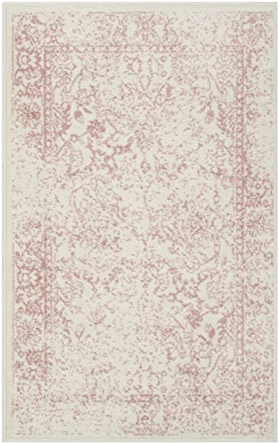 Safavieh Distressed Teppich für Wohnzimmer, Esszimmer, Schlafzimmer - Adirondack Collection, Kurzer Flor, Elfenbein und Rose, 76 x 121 cm von Safavieh