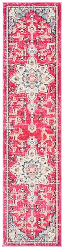 Safavieh Distressed Teppich für Wohnzimmer, Esszimmer, Schlafzimmer - Madison Collection, Kurzer Flor, Fuchsia und Blau, 67 X 122 cm Safavieh Distressed Teppich für Wohnzimmer, Esszimmer, Schlafzimmer - Madison Collection, Kurzer Flor, Fuchsia und Blau, 67 X 122 cm von Safavieh