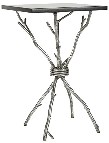 SAFAVIEH Glamourös Akzenttisch mit Eisenfüße, Silber und Schwarz, 36 X 36 X 55.88 von Safavieh