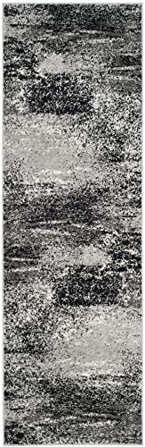 SAFAVIEH Modern abstrakt Teppich für Wohnzimmer, Esszimmer, Schlafzimmer - Adirondack Collection, Kurzer Flor, Silber und Multi, 76 X 244 cm von Safavieh