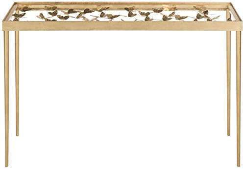 SAFAVIEH Glam Accent Table with Iron Legs, in Gold and Clear, 30 X 107 X 76.2 SAFAVIEH Glam Accent Table with Iron Legs, in Gold and Clear, 30 X 107 X 76.2 von Safavieh