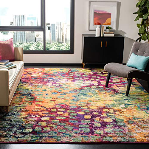 SAFAVIEH Boho Chic Teppich für Wohnzimmer, Esszimmer, Schlafzimmer - Monaco Collection, Kurzer Flor, Pink und Multi, 201 X 279 cm von Safavieh