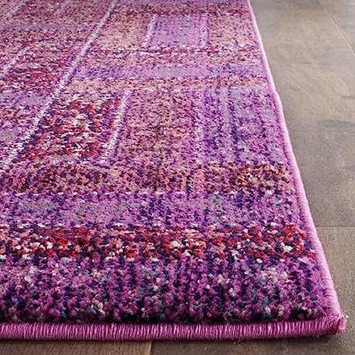 SAFAVIEH Boho Chic Teppich für Wohnzimmer, Esszimmer, Schlafzimmer - Monaco Collection, Kurzer Flor, Lila und Multi, 122 X 170 cm von Safavieh