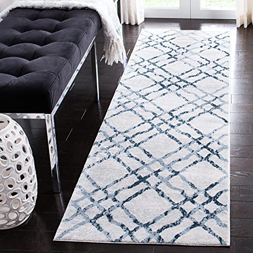 SAFAVIEH Traditionell Teppich für Wohnzimmer, Esszimmer, Schlafzimmer - Isabella Collection, Kurzer Flor, Elfenbein und Türkis, 66 X 213 cm von Safavieh