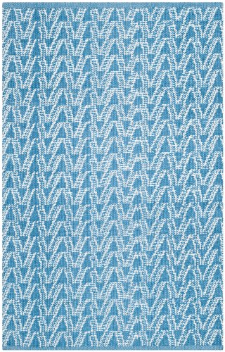 SAFAVIEH Umweltfreundlich Teppich für Wohnzimmer, Esszimmer, Schlafzimmer - Recycled Plastic Collection, Kurzer Flor, Sommer und Blau, 152 X 244 cm von Safavieh