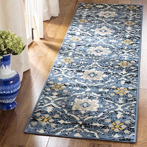 Safavieh Joan AMS113M-28, Polypropylen (PP), Blau und Creme, 69 X 244 cm von Safavieh