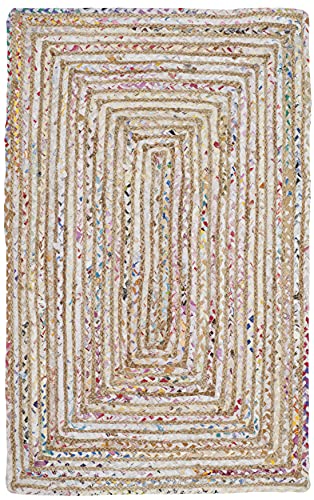 SAFAVIEH Küstengebiete Teppich für Wohnzimmer, Esszimmer, Schlafzimmer - Cape Cod Collection, Kurzer Flor, Multi, 76 X 122 cm von Safavieh