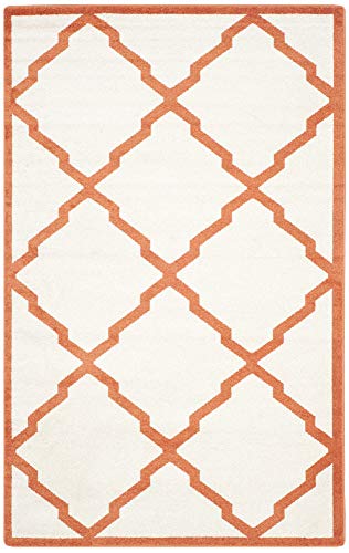 SAFAVIEH Spalier Teppich für Drinnen & Draussen - Amherst Collection, Kurzer Flor, Beige und Orange, 152 X 244 cm von Safavieh