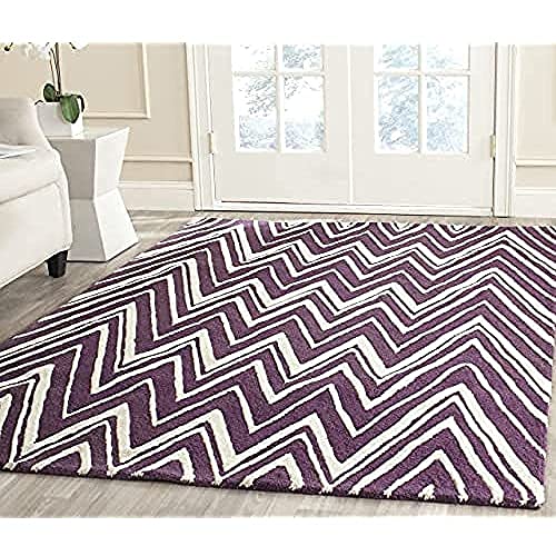 SAFAVIEH Modern Teppich für Wohnzimmer, Esszimmer, Schlafzimmer - Cambridge Collection, Kurzer Flor, Lila und Elfenbein, 183 X 274 cm von Safavieh