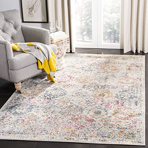 Safavieh MAD611F Moderner Schick Teppich für Wohnzimmer, Esszimmer, Schlafzimmer-Madison Collection, Kurzer Flor, Grau und Gold, 122 X 183 cm, Polypropylen (PP) von Safavieh