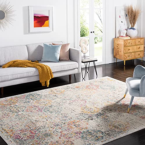 Safavieh MAD611 Moderner Schick Teppich für Wohnzimmer, Esszimmer, Schlafzimmer-Madison Collection, Kurzer Flor, Grau und Gold, 155 X 229 cm, Polypropylen (PP) von Safavieh