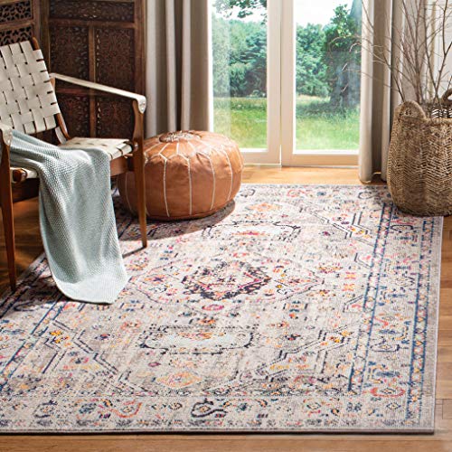 Safavieh Madison Collection MAD468F Vintage Medallion Distressed Area Teppich, 152 x 200 cm, Grau/Blau von Safavieh