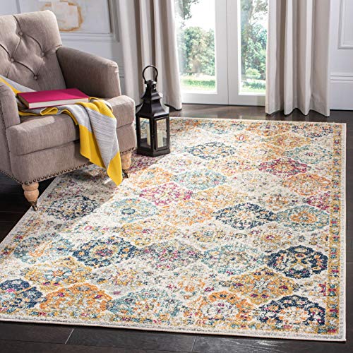 Safavieh Madison Collection MAD611B Rug, Polypropylen (PP), Creme/Multi, 4' Square von Safavieh