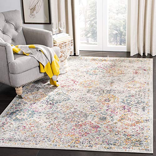 Safavieh Madison Collection Teppich, MAD611A, Bohemian-Stil, Vintage-Stil, Vorleger Vintage 6' 7" x 9' 2" Grau/Gold von Safavieh