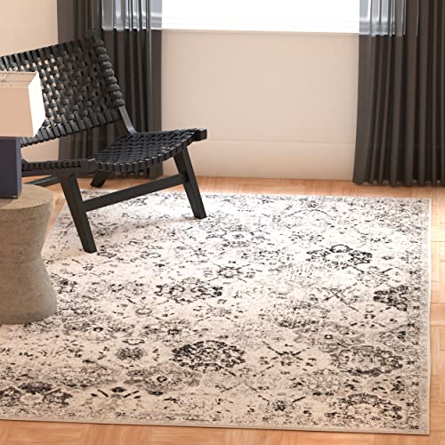 Safavieh MAD611G Moderner Schick Teppich für Wohnzimmer, Esszimmer, Schlafzimmer-Madison Collection, Kurzer Flor, Silber und Grau, 122 X 183 cm, Polypropylen (PP) von Safavieh