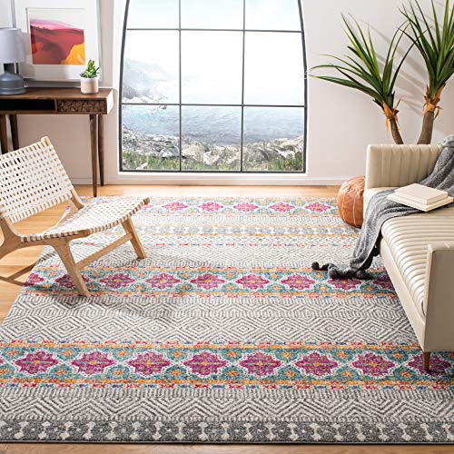 SAFAVIEH Boho Teppich für Wohnzimmer, Esszimmer, Schlafzimmer - Madison Collection, Kurzer Flor, Grau und Elfenbein, 91 X 152 cm SAFAVIEH Boho Teppich für Wohnzimmer, Esszimmer, Schlafzimmer - Madison Collection, Kurzer Flor, Grau und Elfenbein, 91 X 152 cm von Safavieh