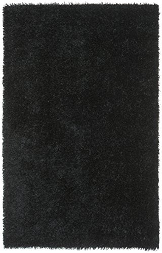 SAFAVIEH Zottelig Teppich für Wohnzimmer, Esszimmer, Schlafzimmer - New Orleans Shag Collection, Hoher Flor, Schwarz und Schwarz, 91 X 152 cm von Safavieh