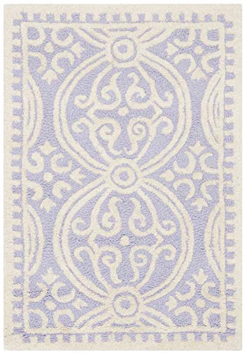 SAFAVIEH Medaillon Teppich für Wohnzimmer, Esszimmer, Schlafzimmer - Cambridge Collection, Kurzer Flor, Lavendel und Elfenbein, 152 X 244 cm von Safavieh