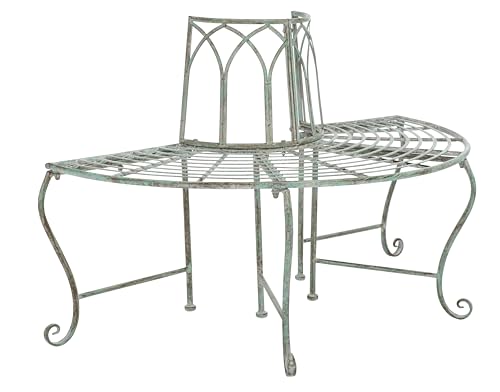 Safavieh Metall Außen-Bank, Dunkelgrün, 60 x 127 x 78 cm von Safavieh