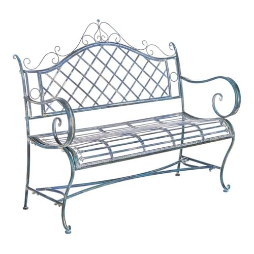 Safavieh Metall Außen-Bank, Moosblau, 50 x 116 x 102 cm von Safavieh