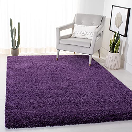 Safavieh SG180 Zottelig Teppich für Wohnzimmer, Esszimmer, Schlafzimmer-Milan Shag Collection, Hoher Flor, Lila, 91 X 152 cm, Polypropylen, violett, 3' x 5' von Safavieh