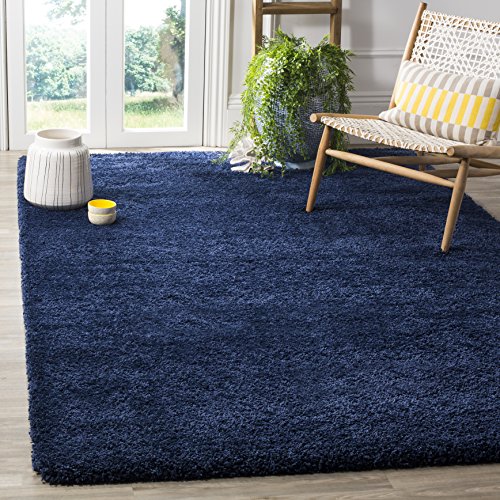 Safavieh Milan Flokatiteppich, Läufer Modern 6' x 9' Navy von Safavieh