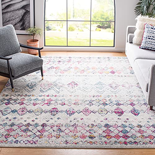 SAFAVIEH Moderner Schick Teppich für Wohnzimmer, Esszimmer, Schlafzimmer - Madison Collection, Kurzer Flor, Grau und Lila, 122 X 183 cm von Safavieh