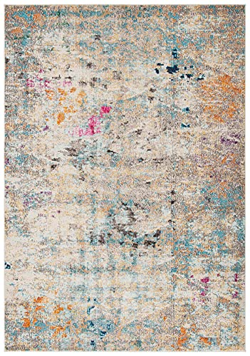 Safavieh MAD425 Moderner Schick Teppich für Wohnzimmer, Esszimmer, Schlafzimmer-Madison Collection, Kurzer Flor, Grau und Gold, 91 X 152 cm, Polypropylen (PP) von Safavieh