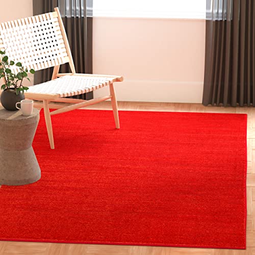 Safavieh ADR113 Modern Ombre Teppich für Wohnzimmer, Esszimmer, Schlafzimmer-Adirondack Collection, Kurzer Flor, Rot und Grau, 165 X 231 cm, Polypropylen (PP) von Safavieh