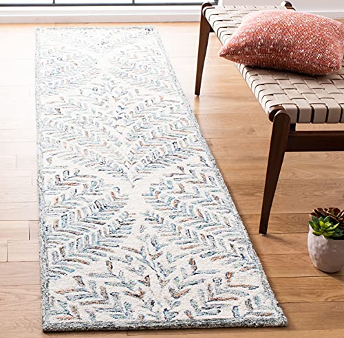 Safavieh Modern Teppich für Wohnzimmer, Esszimmer, Schlafzimmer - Capri Collection, Kurzer Flor, Beige und Blau, 62 x 240 cm Safavieh Modern Teppich für Wohnzimmer, Esszimmer, Schlafzimmer - Capri Collection, Kurzer Flor, Beige und Blau, 62 x 240 cm von Safavieh